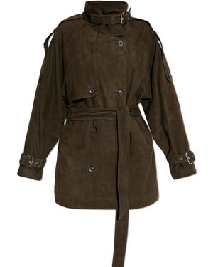 Gestuz Suede Coat 'Gzesme' - Brown