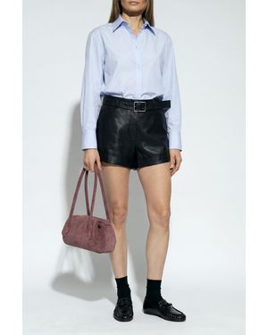 Sportmax Leather Shorts "Vasaio" - White