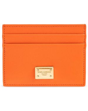 Dolce & Gabbana Leather Card Holder - Orange