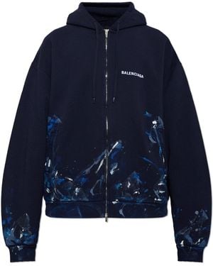 Balenciaga Embroidered Logo Sweatshirt - Blue