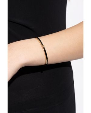 Tory Burch Brass Bracelet With Logo - Black