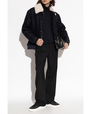 Balmain Wool Jacket With Detachable Collar - Black