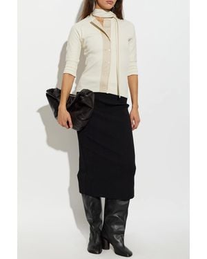 Lemaire Cardigan With Decorative Tie - Black