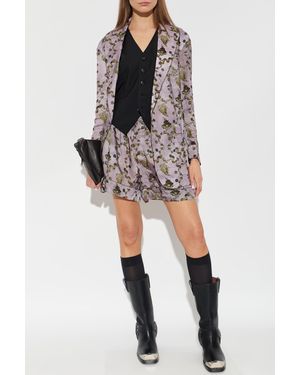 R13 Blazer With Floral Motif - Black