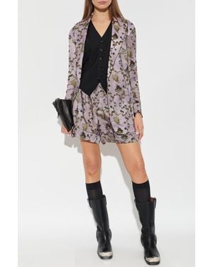 R13 Floral Print Shorts - Black