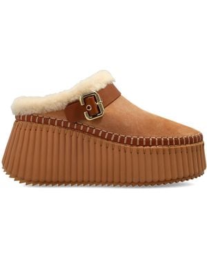 Chloé 'Nama' Suede Platform Shoes - Brown
