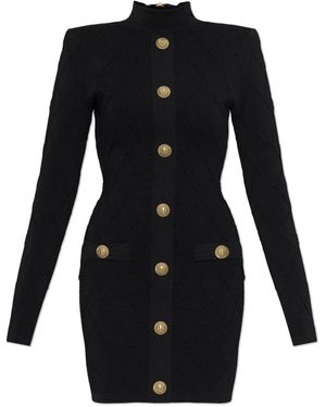 Balmain Dress With Decorative Buttons - Black