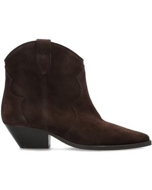 Isabel Marant Suede Heeled Ankle Boots "Dewina" - Brown