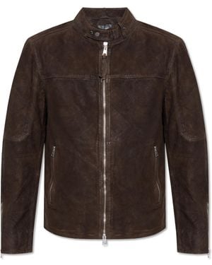 AllSaints Leather Jacket Cora - Brown