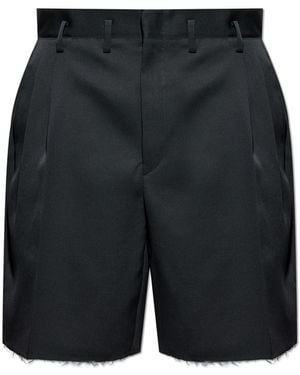 Maison Margiela Wool Shorts With 'Vintage' Effect - Blue