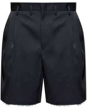 Maison Margiela Wool Shorts With 'Vintage' Effect - Blue
