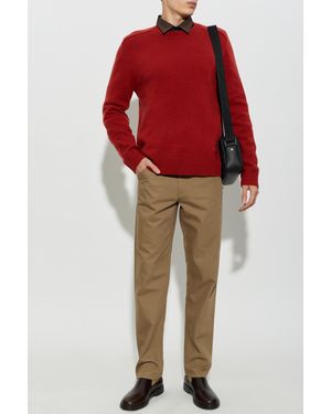 Burberry Cashmere Crew Neck Sweater - Red