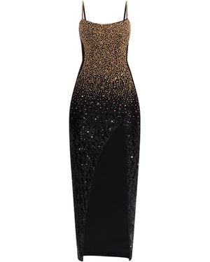 Balmain Sequin Spaghetti Strap Dress - Black