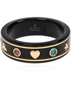 Gucci Ring With Gemstones - Black