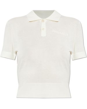 DSquared² Polo With Embroidered Logo - White