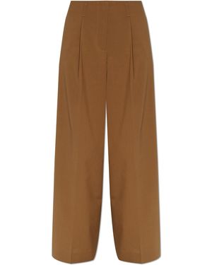 LACOSTE RUNWAY Wide-Leg Crease Trousers - Brown