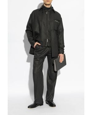 Fendi Cashmere Pleated Pants - Black
