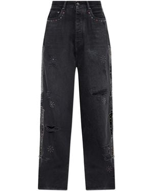 Amiri Jeans With Appliqués - Blue