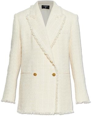 Balmain Tweed Blazer With Lurex Thread - White
