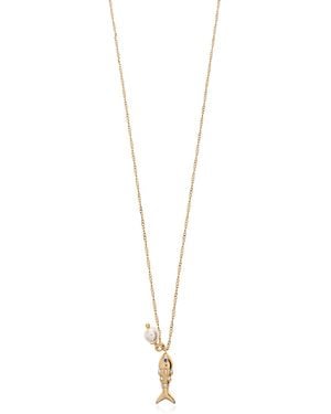 Kate Spade Necklace With A Fish Motif Pendant - Metallic