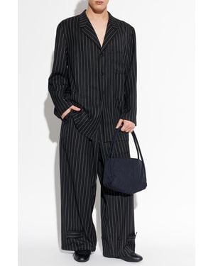 Y-3 Pinstripe Pattern Blazer - Black