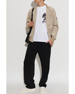 AllSaints 'Rokko' Suede Bomber Jacket - White