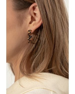 Marni Earrings With Logo - Brown
