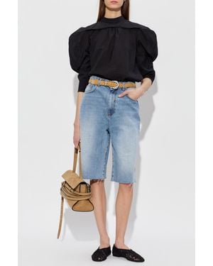 Rohe Denim Shorts With 'Vintage' Effect - Blue