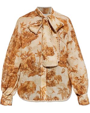 Zimmermann Shirt With Floral Motif - Natural