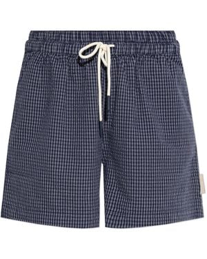 Rethinkit Studios Plaid Pattern Shorts - Blue