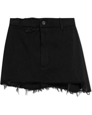 Balenciaga Short Skirt With A 'Vintage' Effect - Black