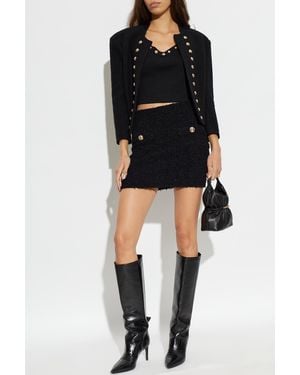 Balmain Short Sleeveless Top - Black