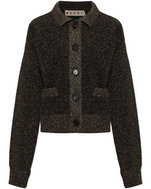 Marni Wool Cardigan With Collar - Black