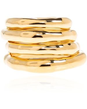 Jil Sander Set Of Four Rings - Metallic