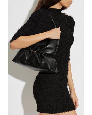 Balmain Leather 'Sphynx Medium' Bag With Logo - Black