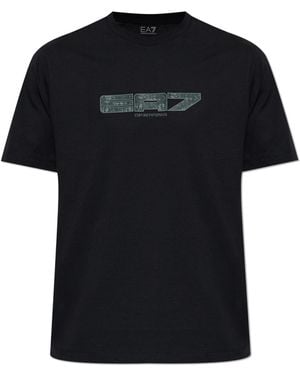 EA7 T-Shirt With Printed Logo - Black