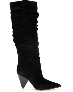 Michael Kors 'Jayla Ruched' Leather Knee Boots - Black