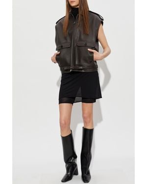 Courreges Leather Vest - Black