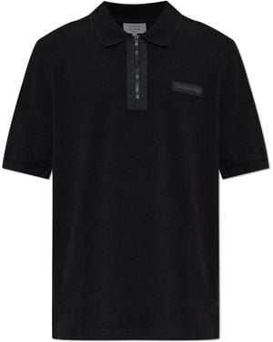 Maison Kitsuné Polo With Logo Patch - Black