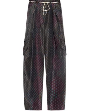 Dries Van Noten Silk Trousers 'Polk' - Multicolour