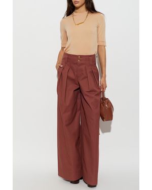 Chloé Wool Sweater With Short Sleeves - Red