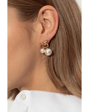 Ferragamo Earrings With Pearl - Brown