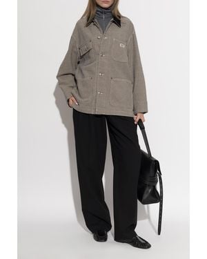 R13 Cotton Jacket With An Appliquéd Logo - Gray