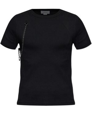 McQueen T-Shirt With Detachable Chain - Black