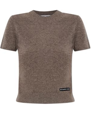 Alexander Wang Top With Logo Patch - Brown