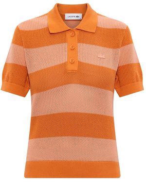 Lacoste Striped Pattern Polo - Orange