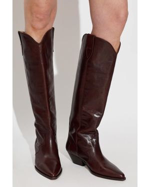 Isabel Marant Denvee' Leather Heeled Boots - Brown