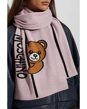 Moschino Scarf With A Characteristic Teddy Bear Motif - Black