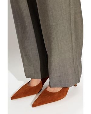 Ferragamo Suede Heeled Shoes "Elydea" - Gray