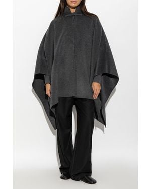 Rohe Wool Poncho With Turtleneck - Black